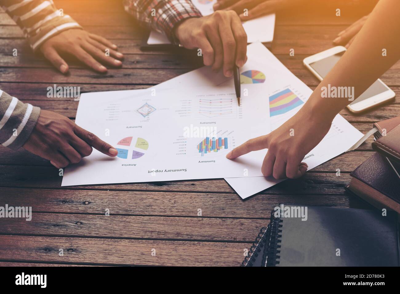 Business group meeting. Freelance group. Casual business team. Teamwork concept. Stock Photo
