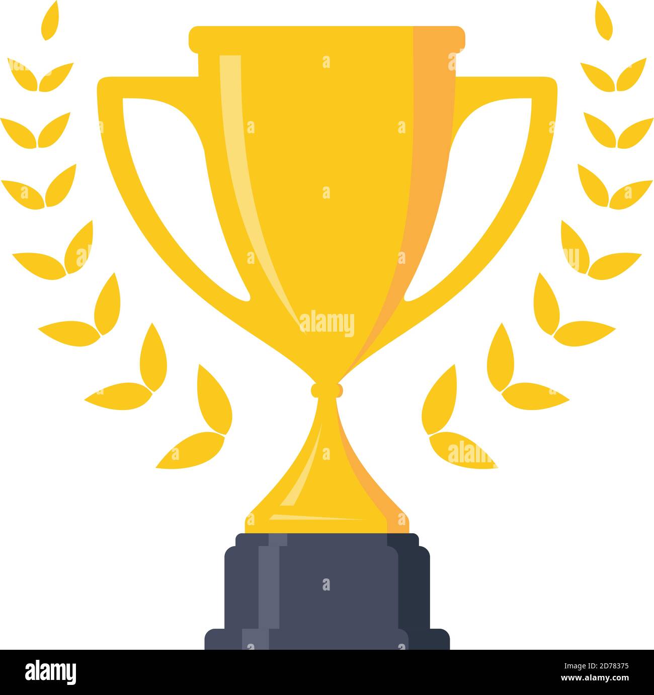 Best Champion Cup Winner Trophy Award And Victory Flat Icon Vector