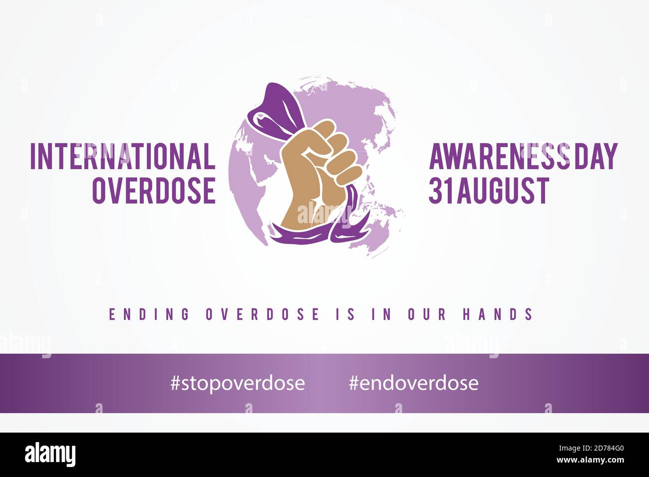 International Overdose Awareness Day greeting card or poster design element. Abstract emblem design background. Vector illustration EPS.8 EPS.10 Stock Vector