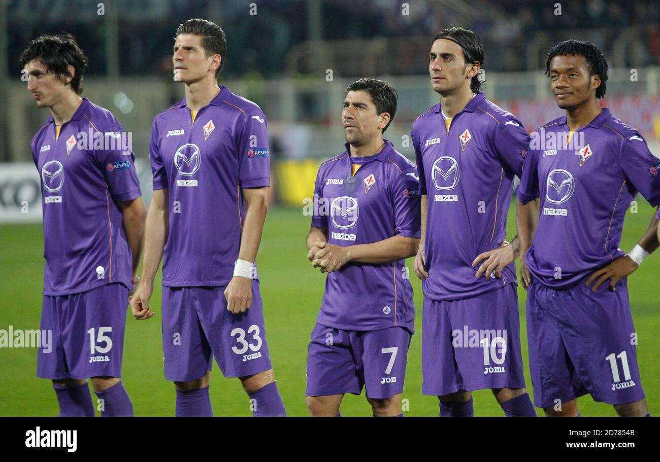Team Fiorentina during the UEFA Europa League,8eme Finale , match between  Fiorentina and Juventus Turin on March 20, 2014 at Stadio Artemio Franchi  in Florence, Italy - Photo Laurent Lairys / DPPI Stock Photo - Alamy