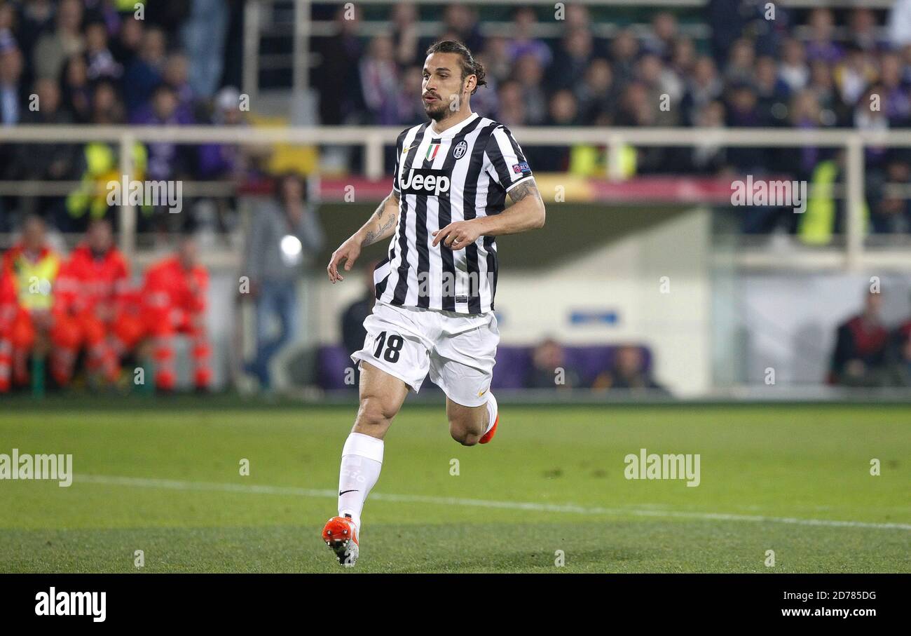 Pablo Osvaldo of Juventus  Turin  during the UEFA Europa League,8eme Finale  , match between Fiorentina and Juventus Turin  on March 20, 2014 at Stadio Artemio Franchi in Florence, Italy - Photo Laurent Lairys / DPPI Stock Photo