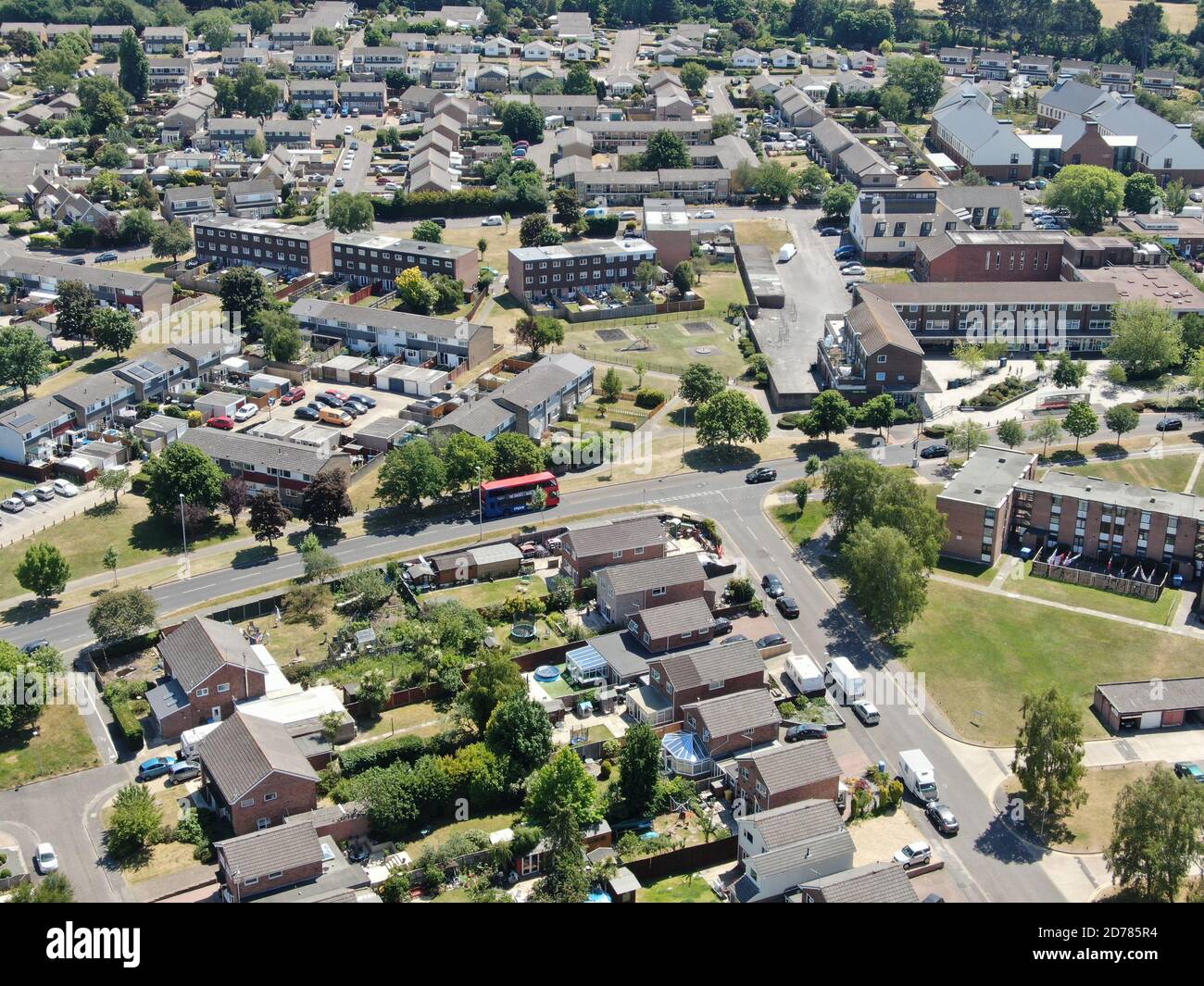 aerial view of houses and flats Canford Heath Poole United Kingdom
