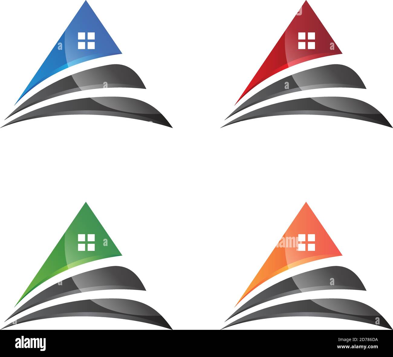 Home roof shaped triangle design for real estate finance company with