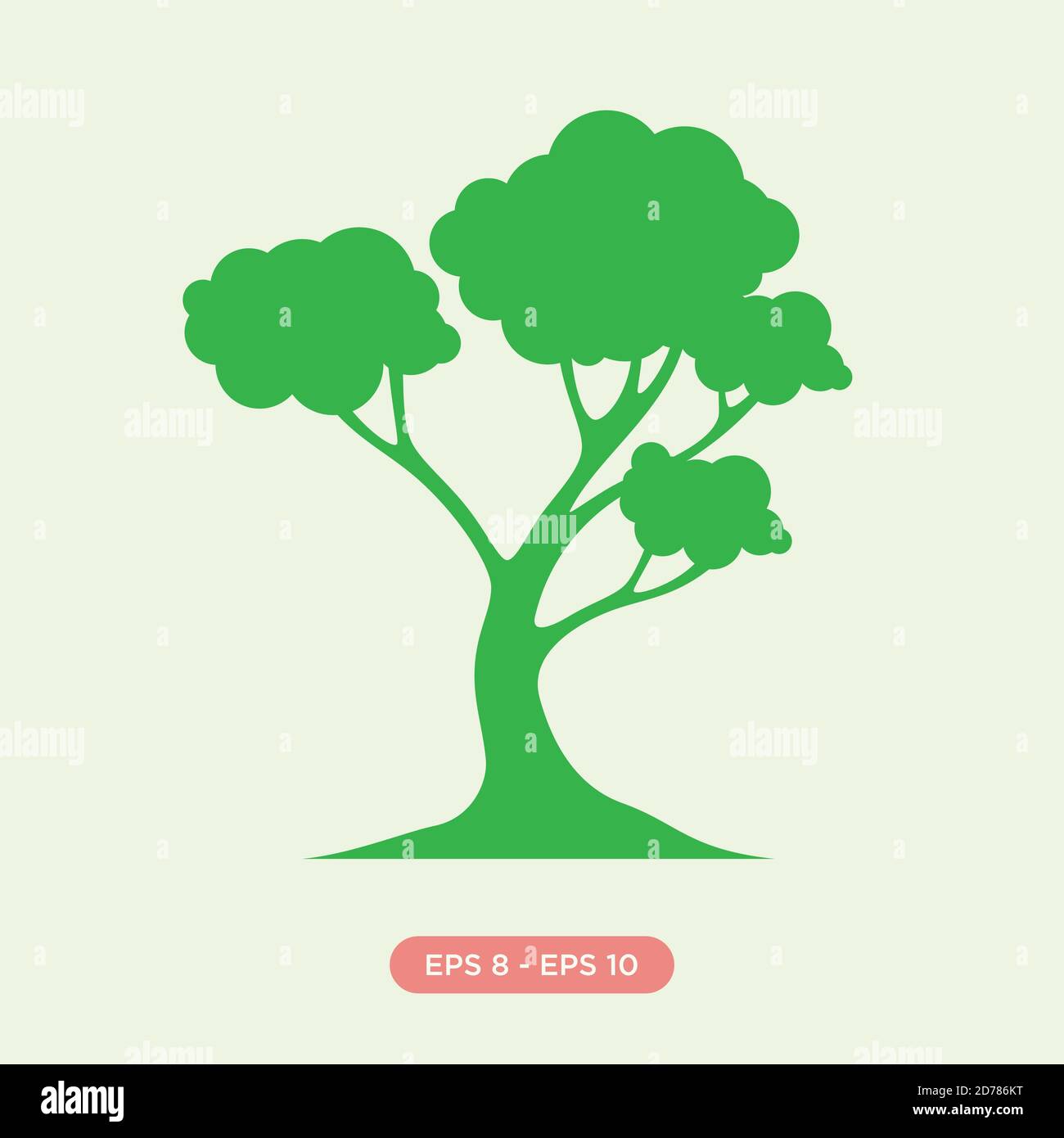 Cartoon of green tree icon silhouette vector design element. Flat tree ...