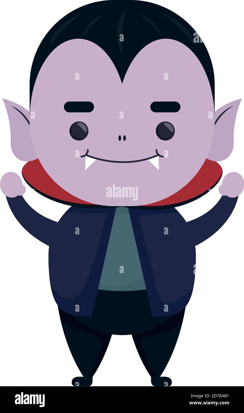 happy halloween cute dracula character vector illustration design Stock ...