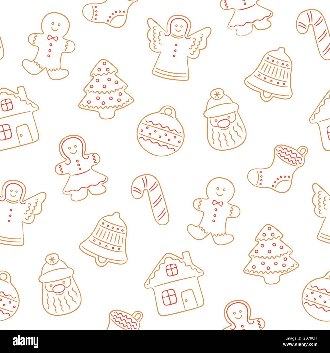 Gingerbread cookies for Christmas. Seamless pattern with gingerbread ...