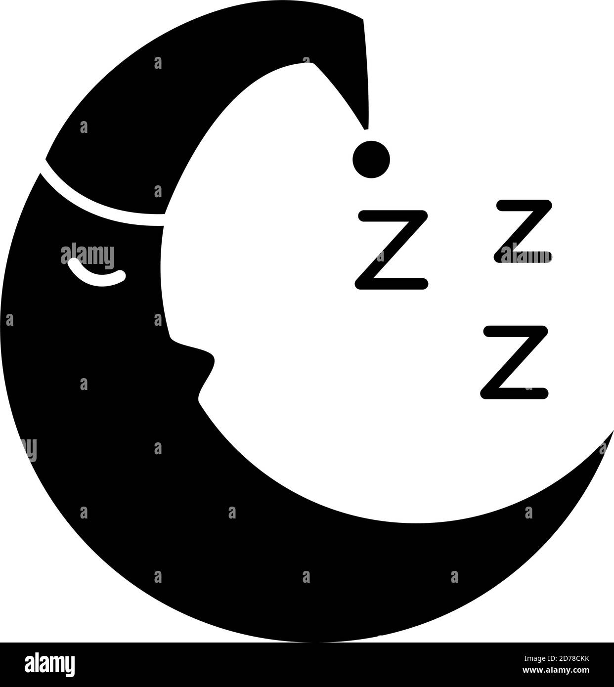 moon with sleep hat and Insomnia z letters silhouette style icon vector ...