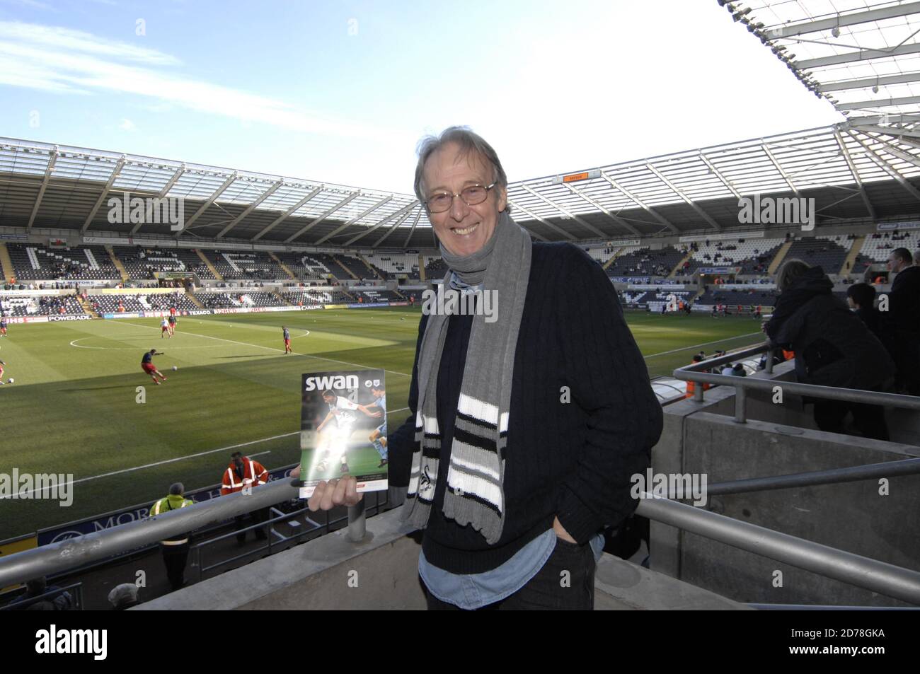 Spencer Davis returns to his roots in Swansea to watch a football match at the Liberty Stadium in Swansea on 6th Feb 2010. Stock Photo