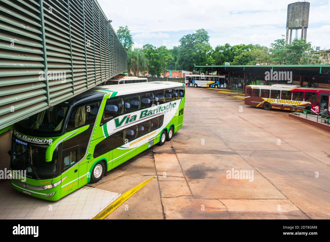 Puerto Iguazu / Argentina - Circa November 2019: A view of the bus station of Puerto Iguazu Stock Photo
