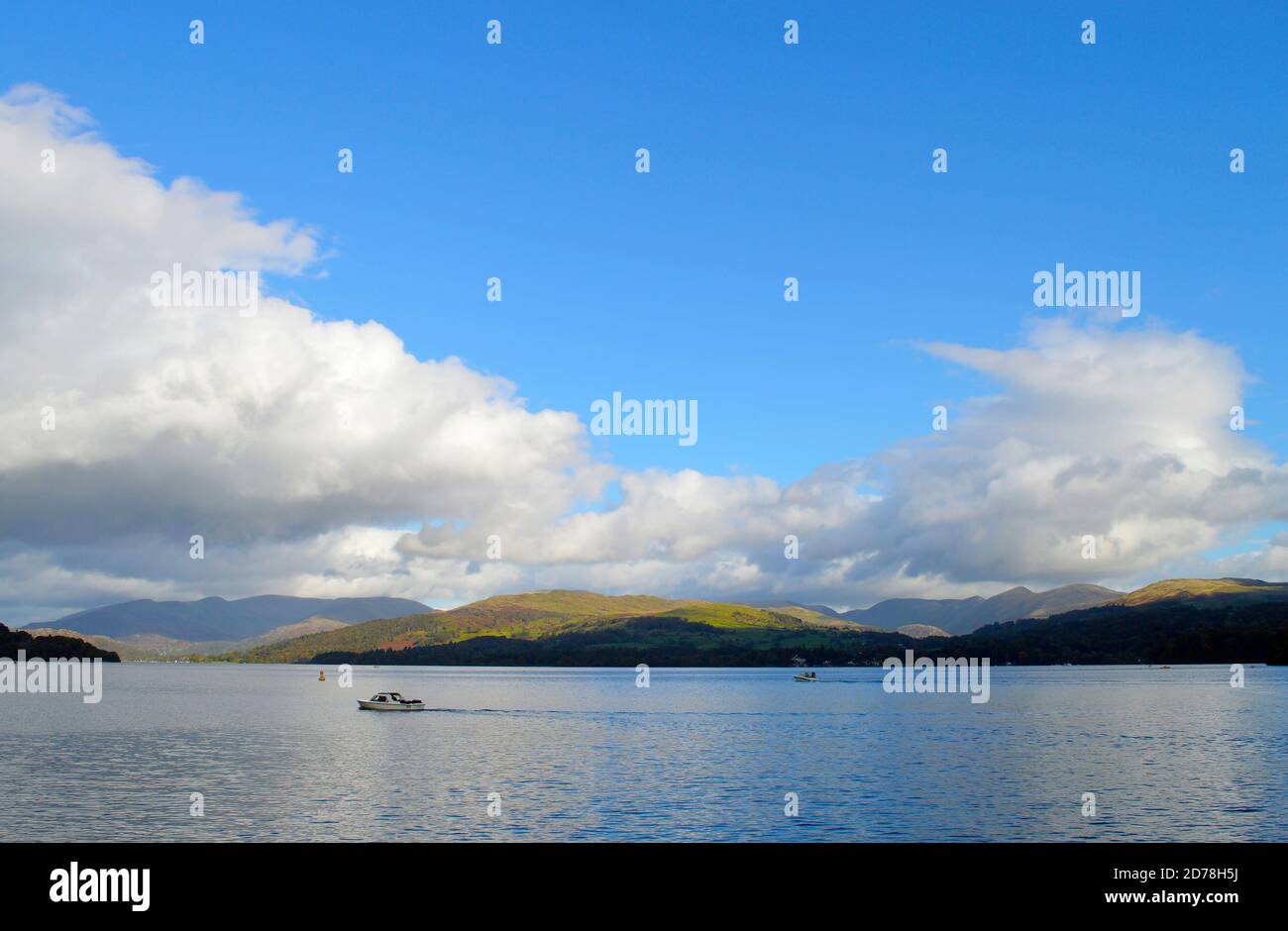 Waterhead boats at the north of Lake Windermere in Cumbria Stock Photo