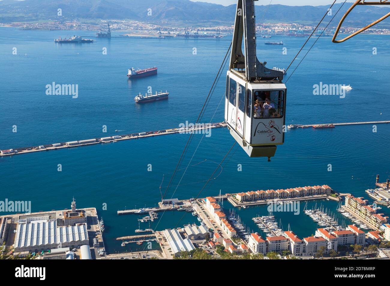 Gibraltar, Rock of Gibraltar, Cable car Stock Photo Alamy