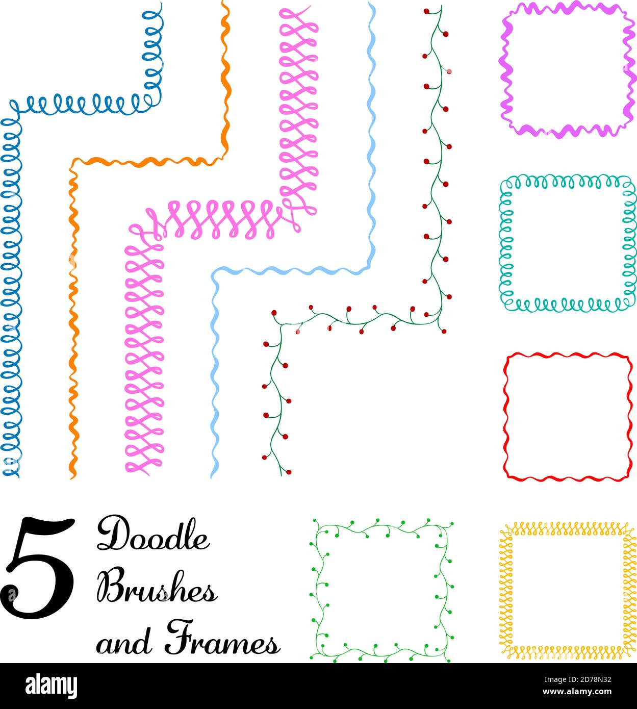 Borders Pattern Brushes Seamless brushes for frames hi-res stock photography and images - Alamy