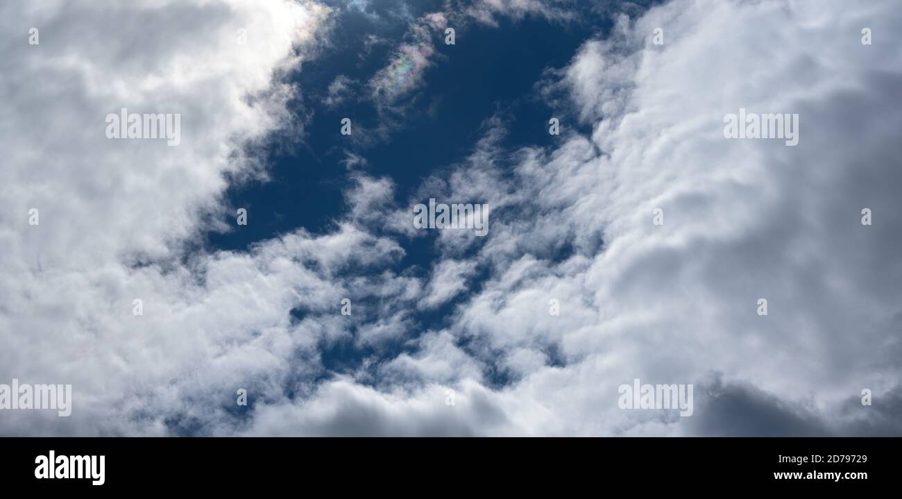 Beautiful blue sky with clouds. Natural background Stock Photo - Alamy