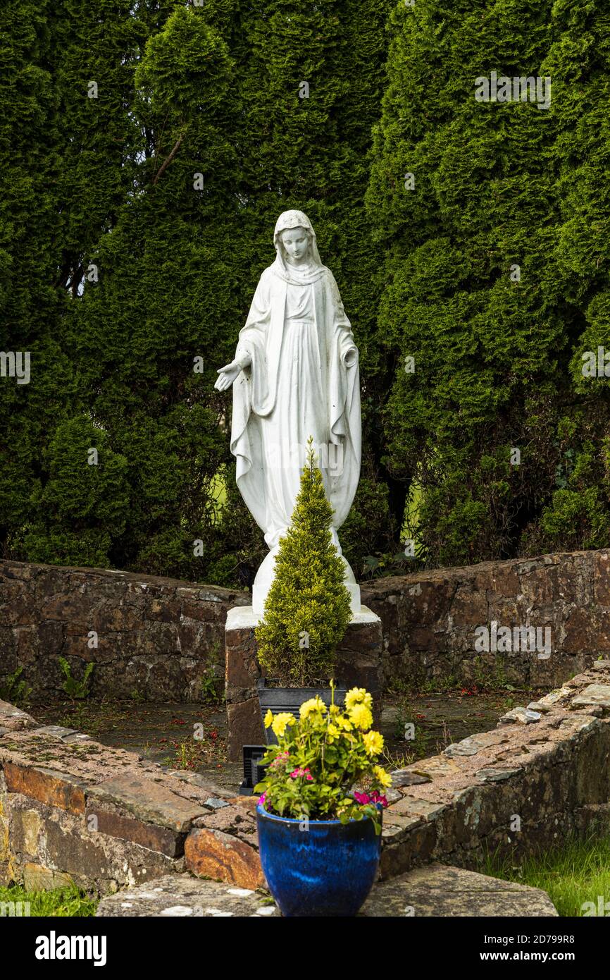 Catholic Grotto To Our Lady of Lourdes in Bweeng, with statue of Mary