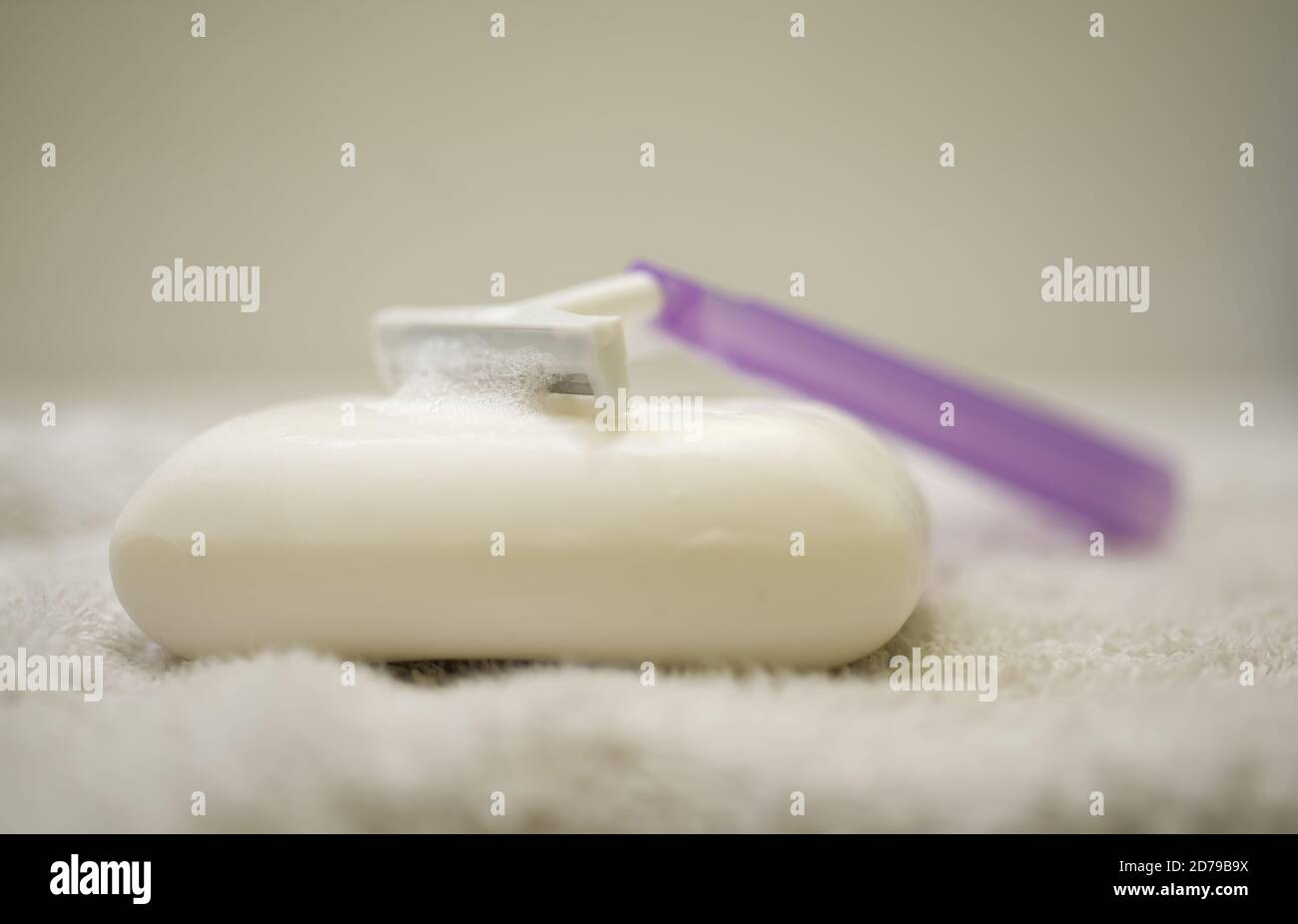 Soap and Razor in Bathroom Stock Photo Alamy
