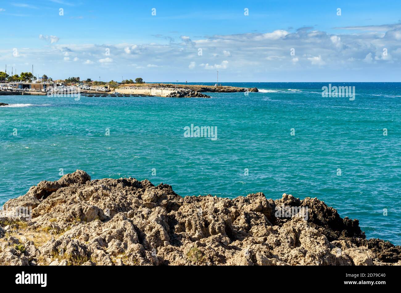 Mediterranean sea landscape, seascape of Cinisi, province of Palermo, Sicily, Italy Stock Photo