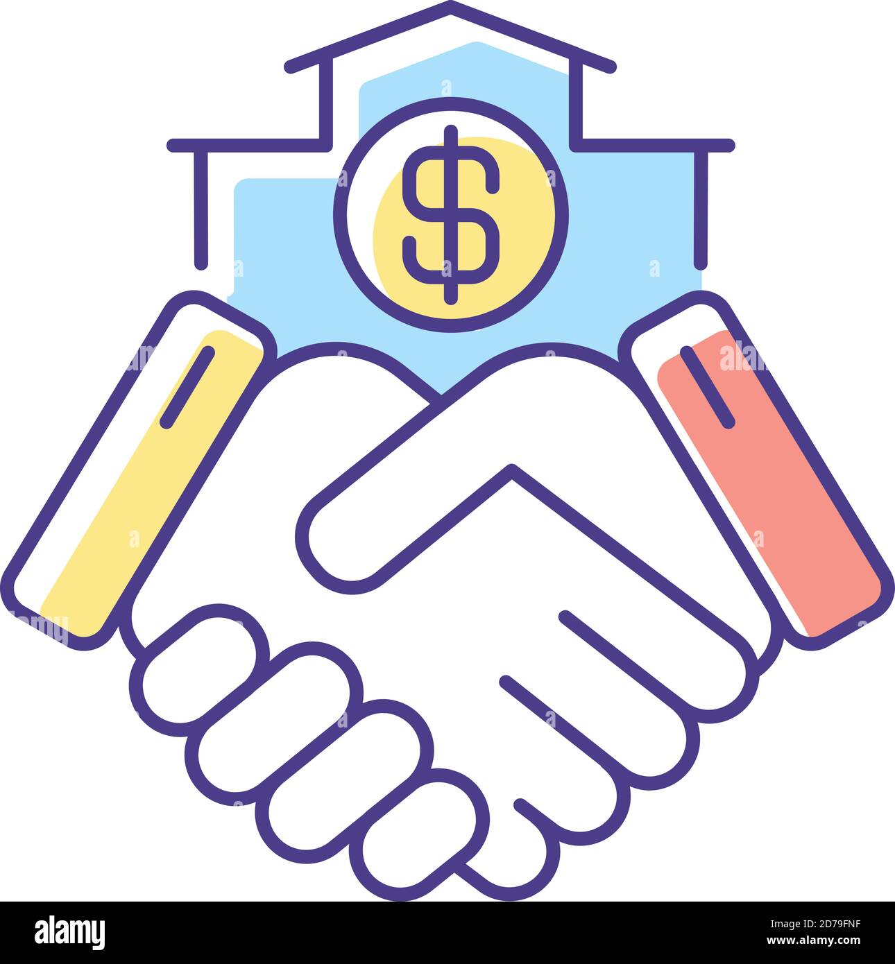Deal RGB color icon Stock Vector