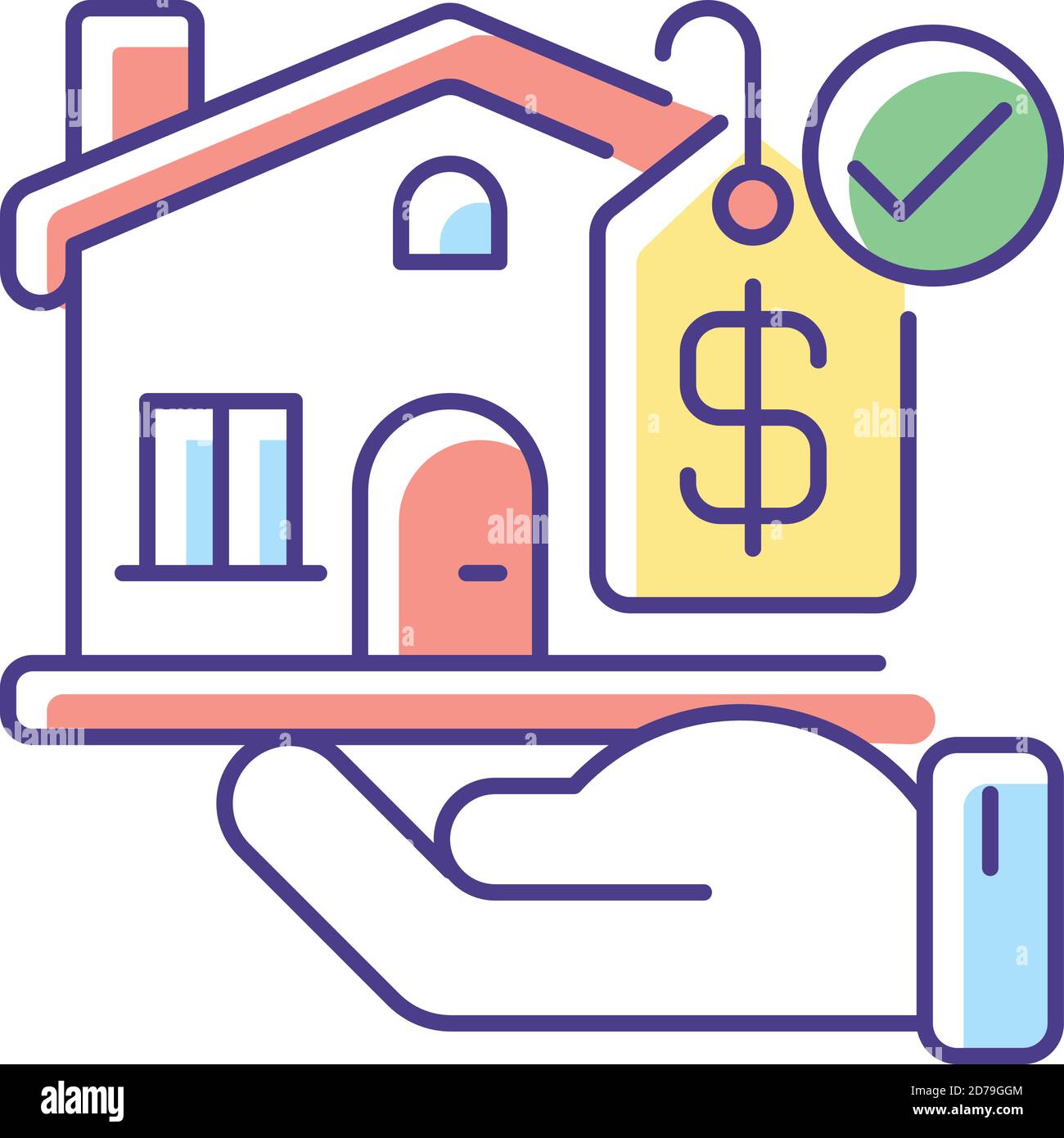 Villa RGB color icon Stock Vector