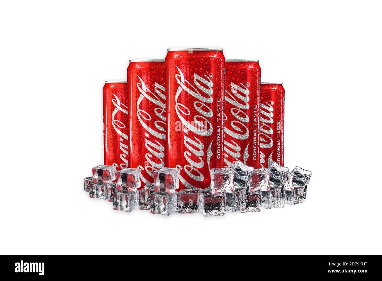Kuala Lumpur, Malaysia - October 19, 2020 : Coca Cola or Coke Drink on white background Stock Photo