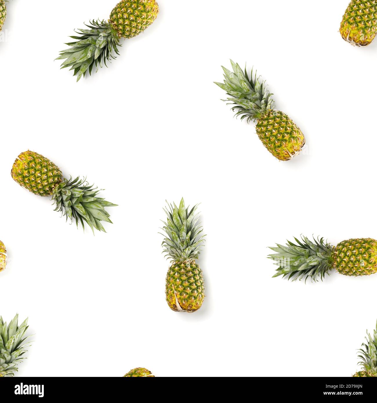 Pineapple Seamless pattern. Tropical abstract pattern. Gold pineapple on the white background. Stock Photo