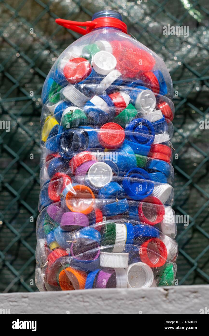 Bottle caps collected for recycling purposes Stock Photo Alamy