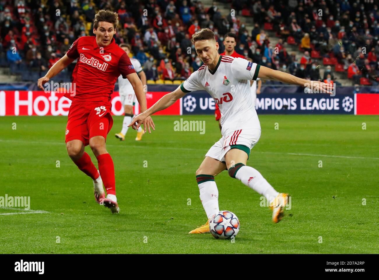 Soccer Football - Champions League - Group A - FC Red Bull Salzburg v  Lokomotiv Moscow - Red Bull Arena Salzburg, Salzburg, Austria - October 21,  2020 Lokomotiv Moscow's Anton Miranchuk in action Stock Photo - Alamy