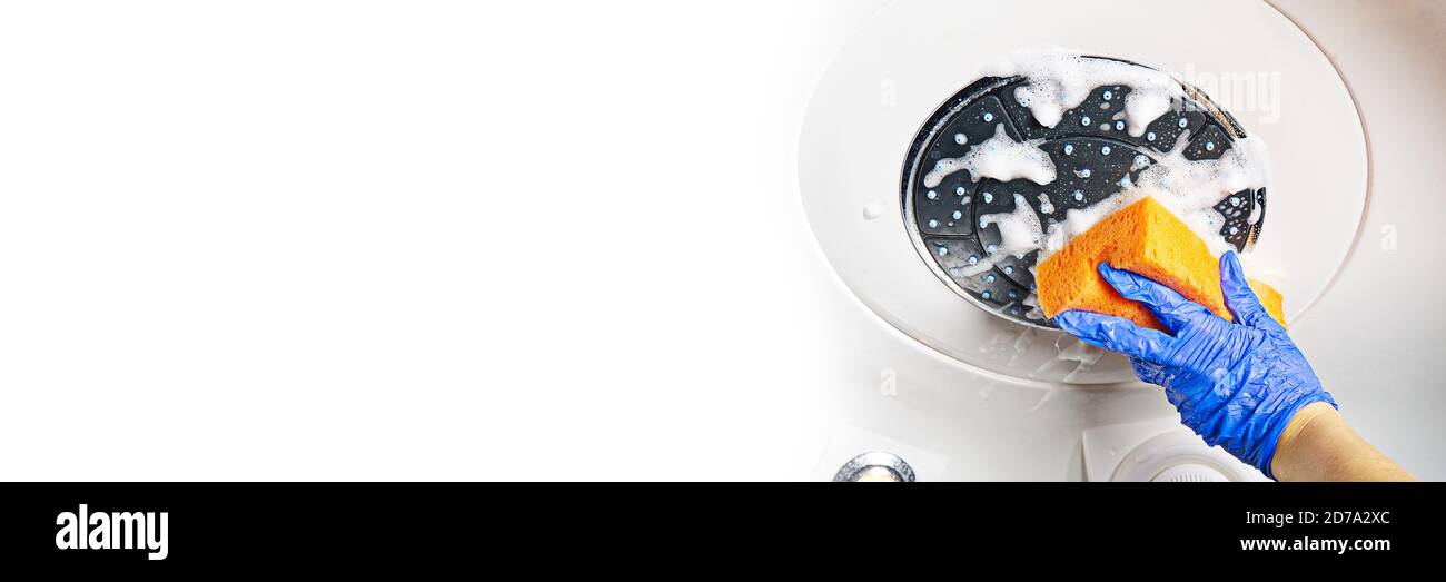 Cleaning of shower steam cabins from calcium deposits. Cleaning in the