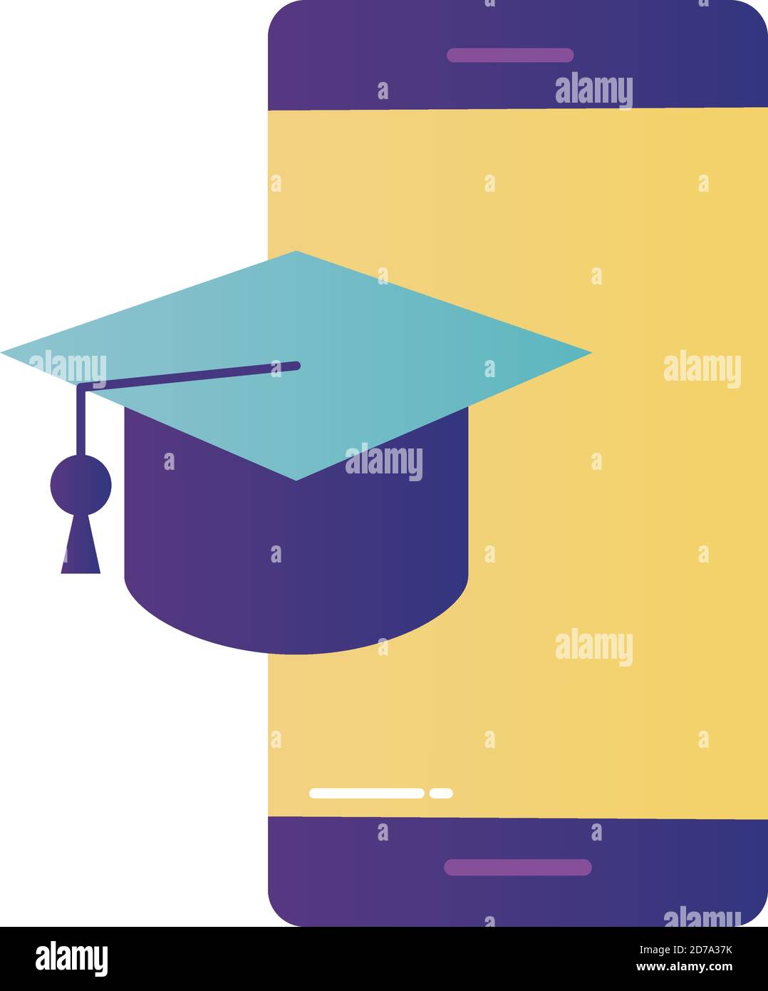 smartphone with graduation cap vector design Stock Vector Image & Art ...