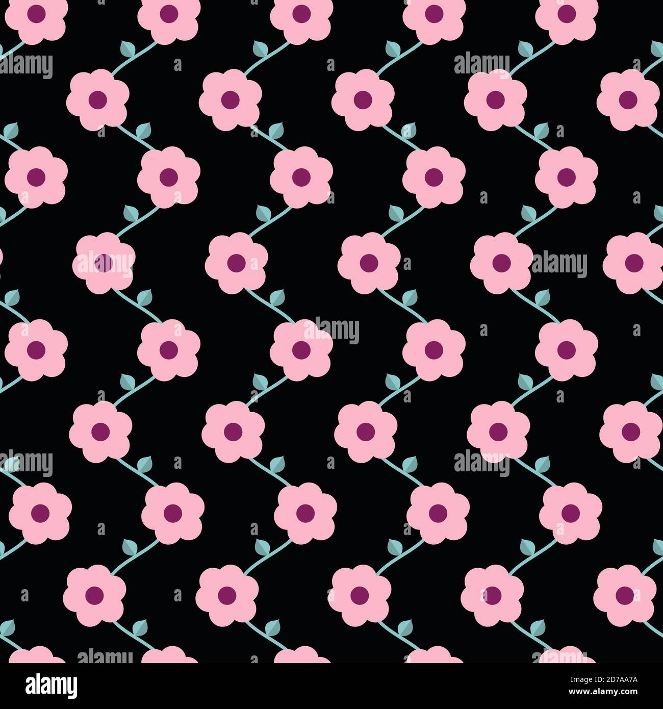 pink flowers seamless pattern design Stock Vector Image & Art - Alamy