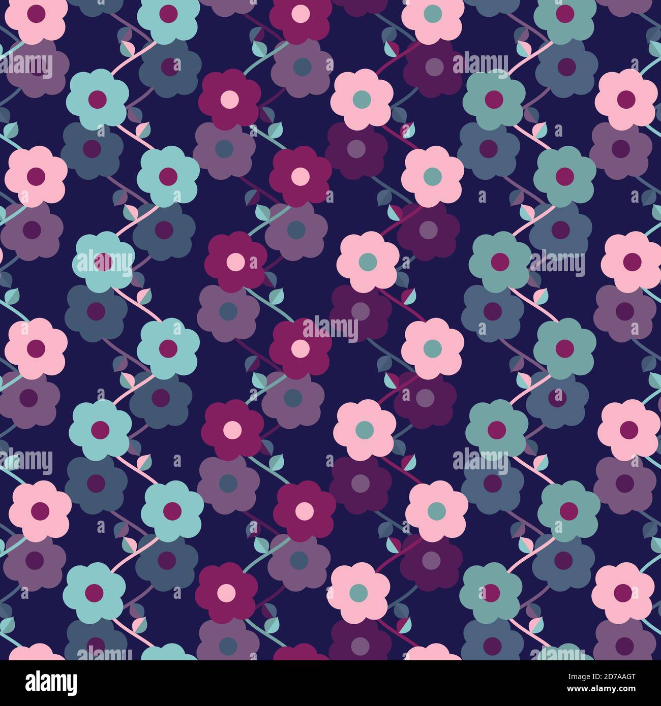 pink flowers seamless pattern design Stock Vector Image & Art - Alamy