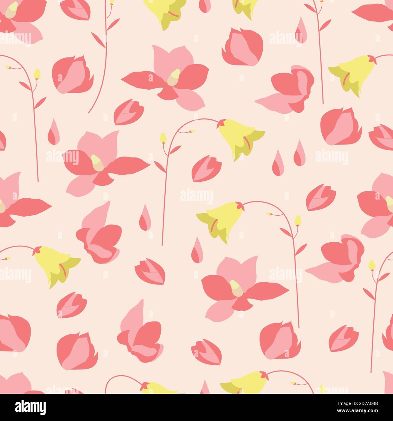 Floral seamless pattern vector design Stock Vector