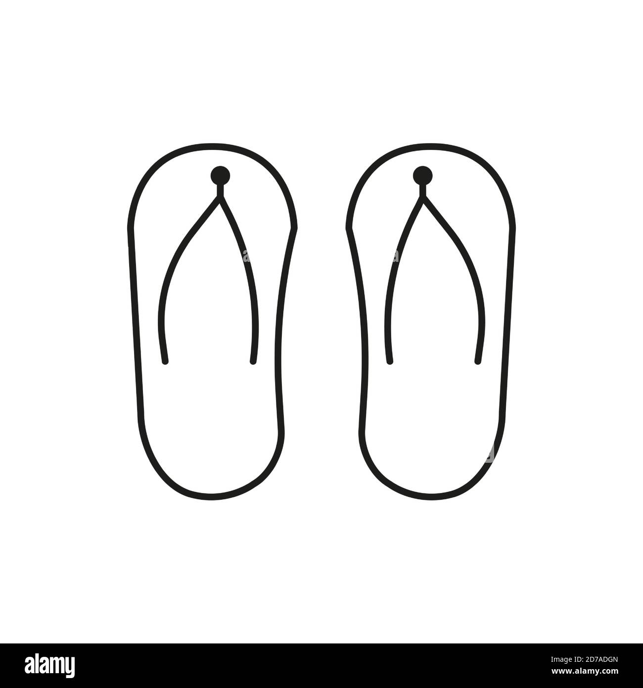 slipper icon element of bathhouse icon for mobile concept and web apps. Thin line slipper icon can be used for web and mobile. Premium icon on white Stock Vector