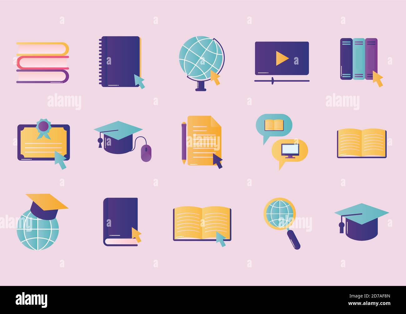 Education online icon bundle vector design Stock Vector Image & Art - Alamy