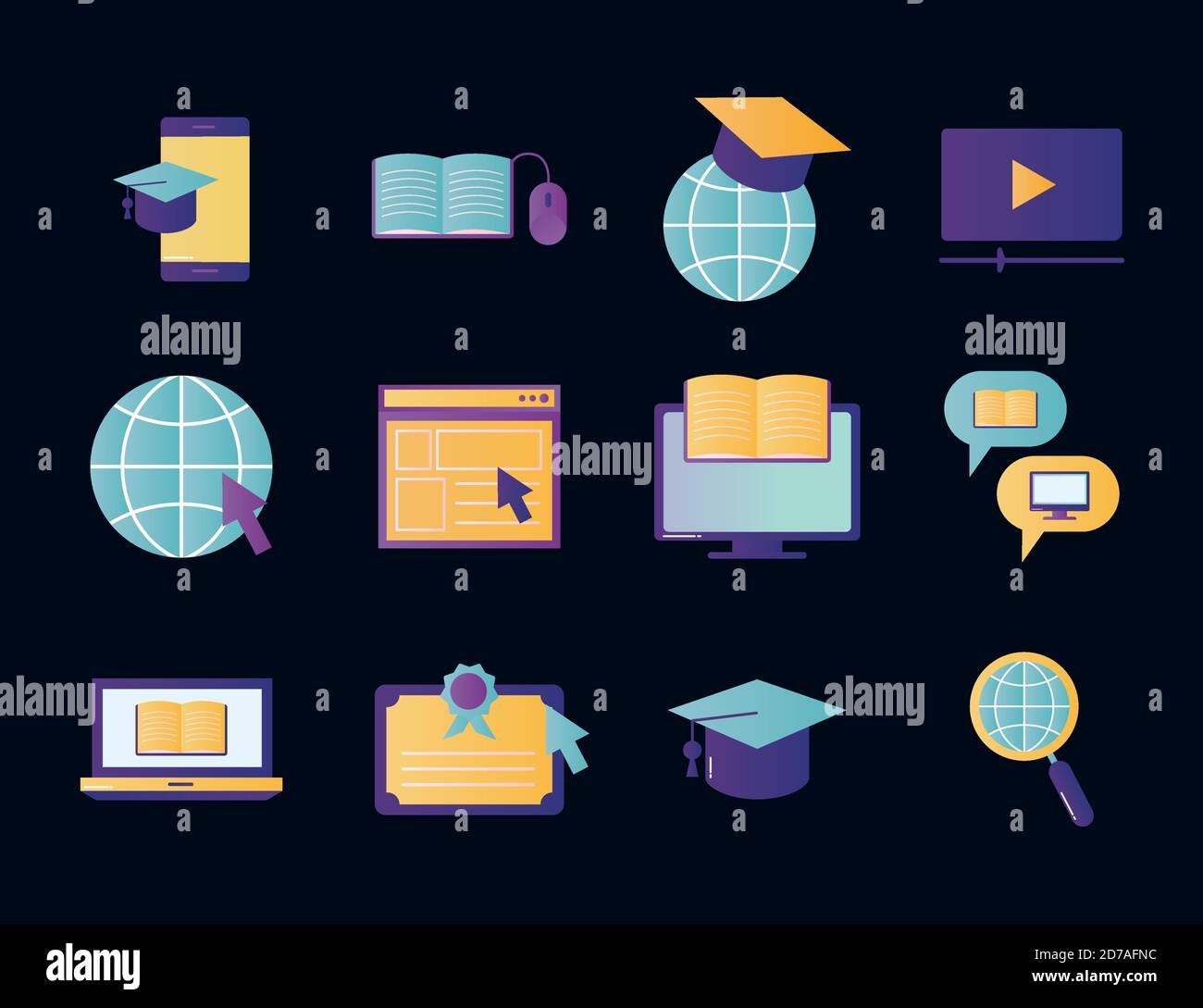 Education online icon collection vector design Stock Vector Image & Art ...