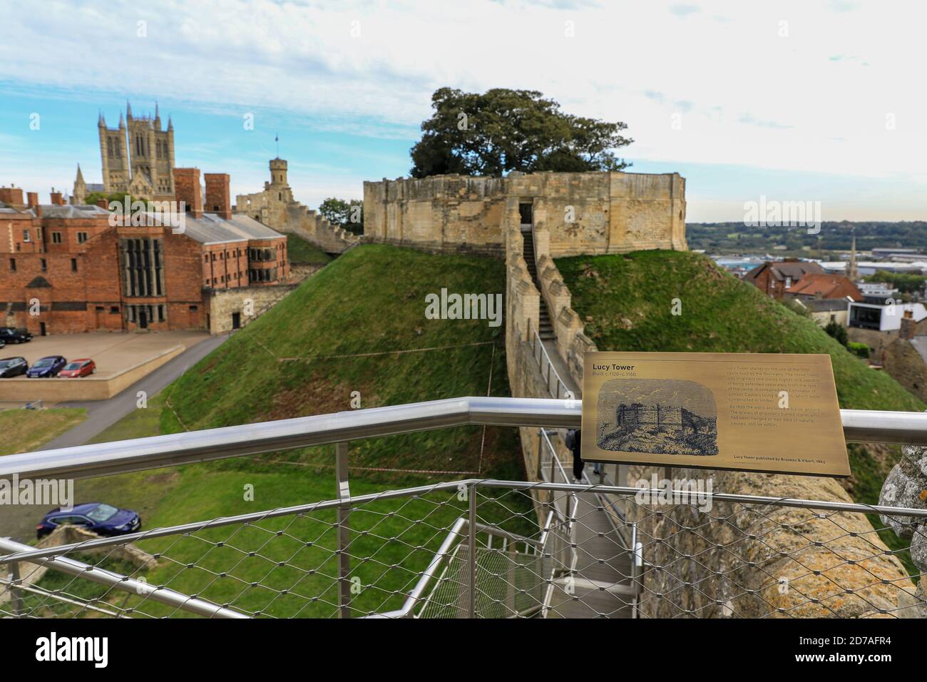 Lucy Tower from Lincoln Castle walls, City of Lincoln, Lincolnshire, England, UK Stock Photo