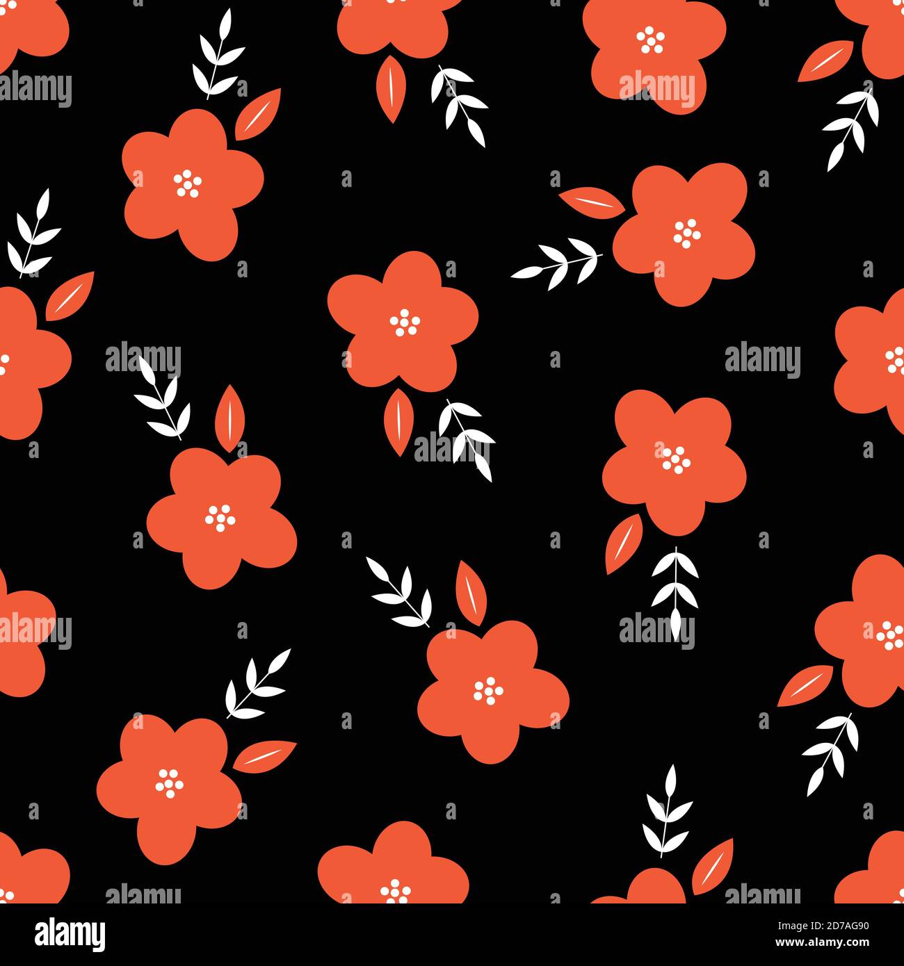 Ditsy floral seamless pattern design Stock Vector