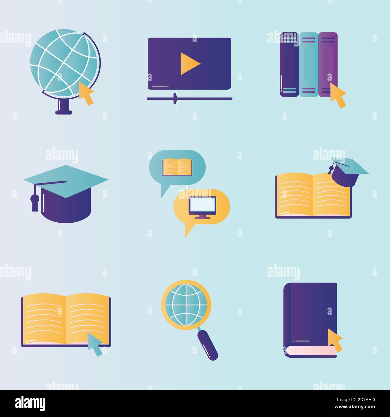 Education online symbol set vector design Stock Vector Image & Art - Alamy