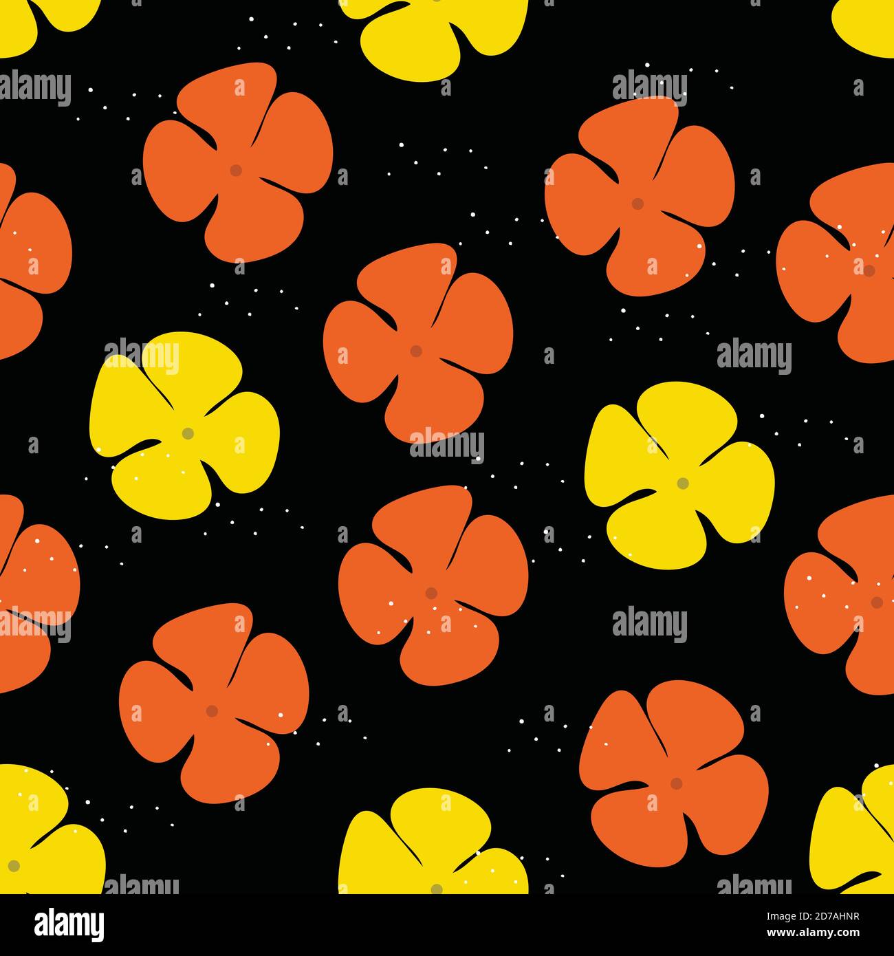 West Indian lantana floral seamless pattern Stock Vector