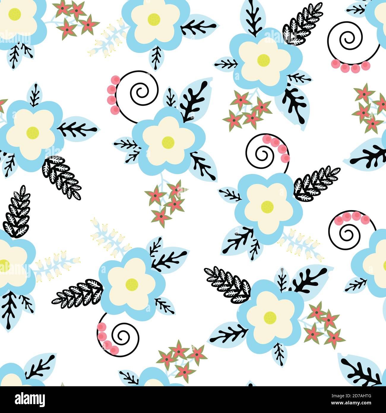 Striped Ditsy floral seamless pattern design Stock Vector Image & Art ...