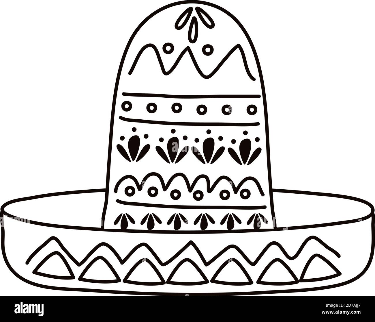 traditional mexican hat line style icon vector illustration design Stock  Vector Image & Art - Alamy