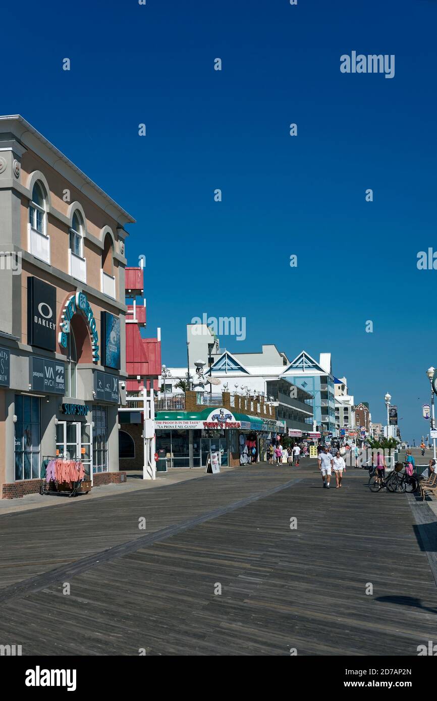 Boardwalk view ocean city md stock photo alamy