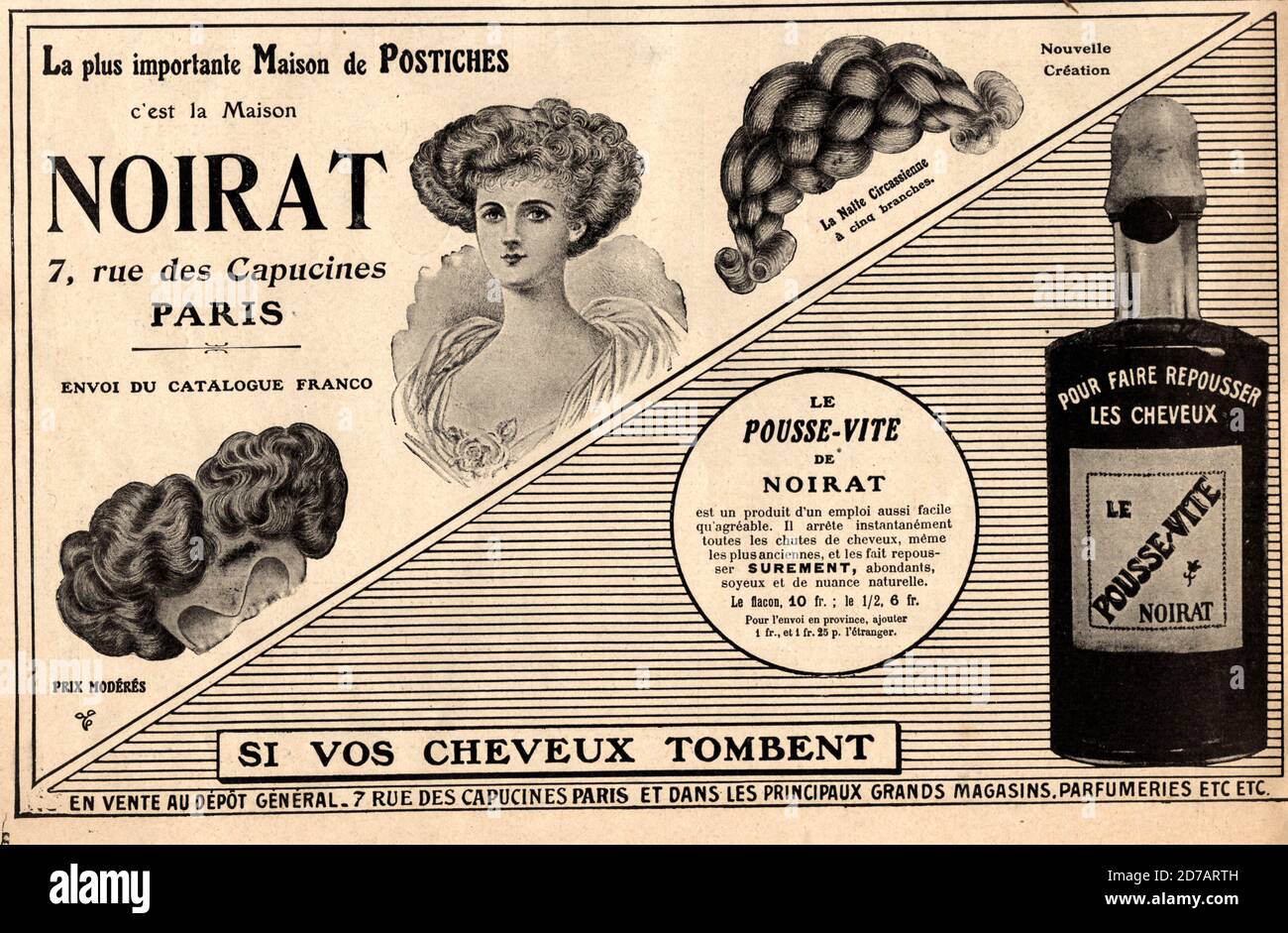 Publicite de presse pour une boutique de vetement a Saint Germain des Pres 1910 Stock Photo