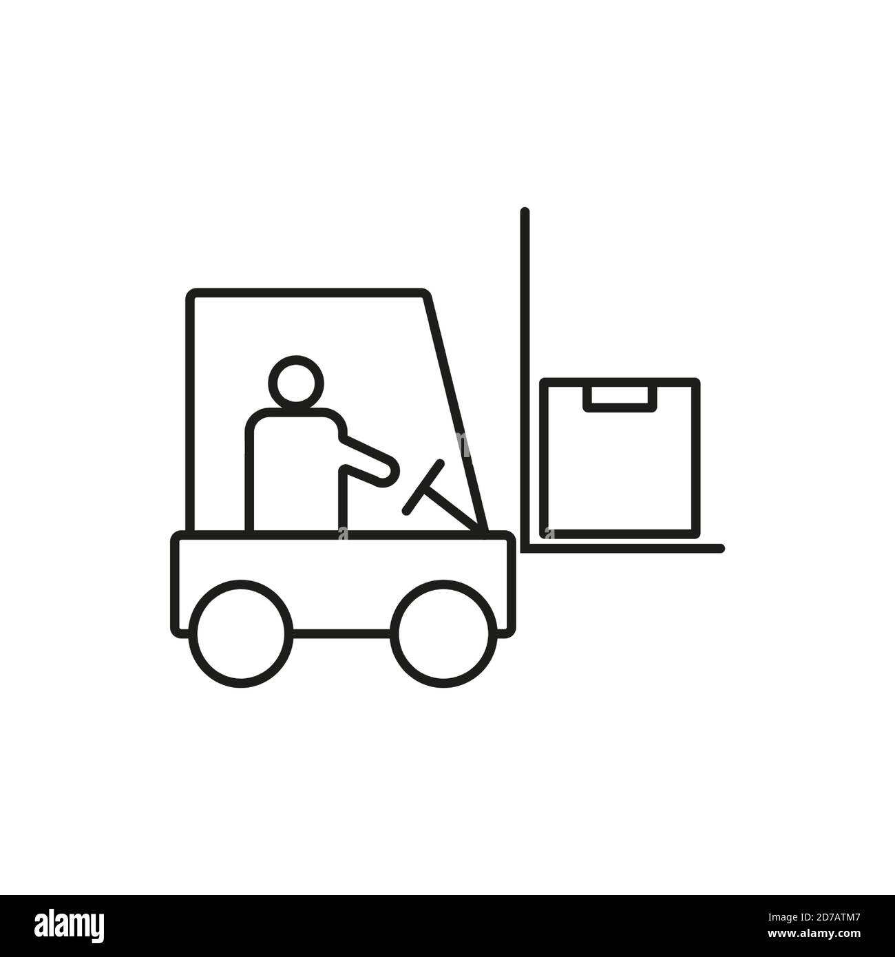 forklift icon element of logistics icon for mobile concept and web apps. Thin line forklift icon can be used for web and mobile. Premium icon on white Stock Vector