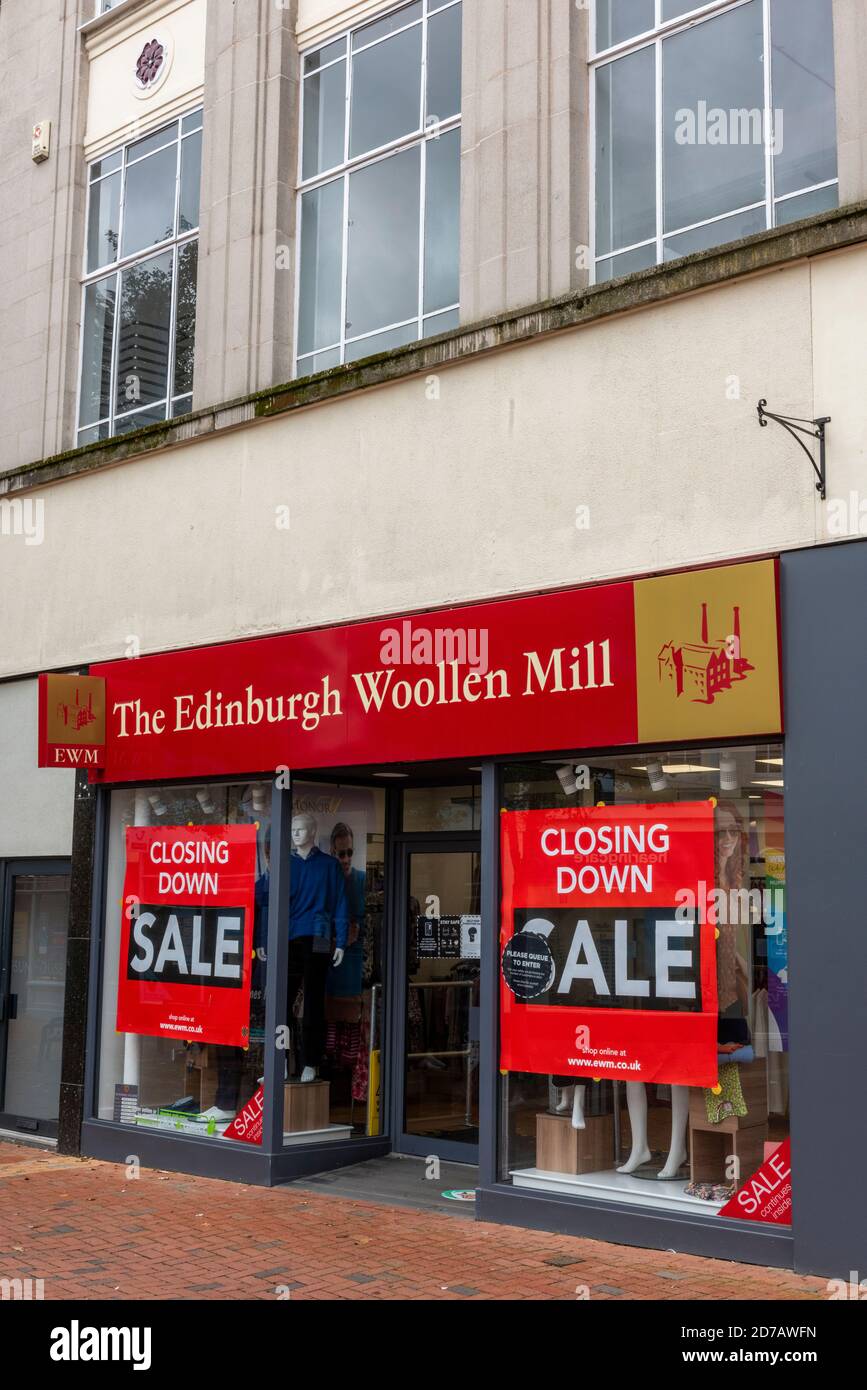 edinburgh woolen mill shop closing down on the high street in rugby