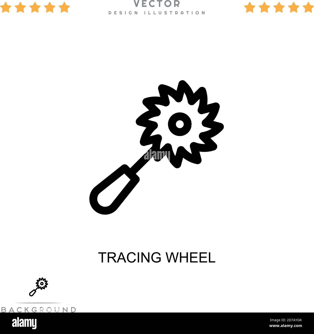 Tracing wheel icon. Simple element from digital disruption collection. Line Tracing wheel icon for templates, infographics and more Stock Vector