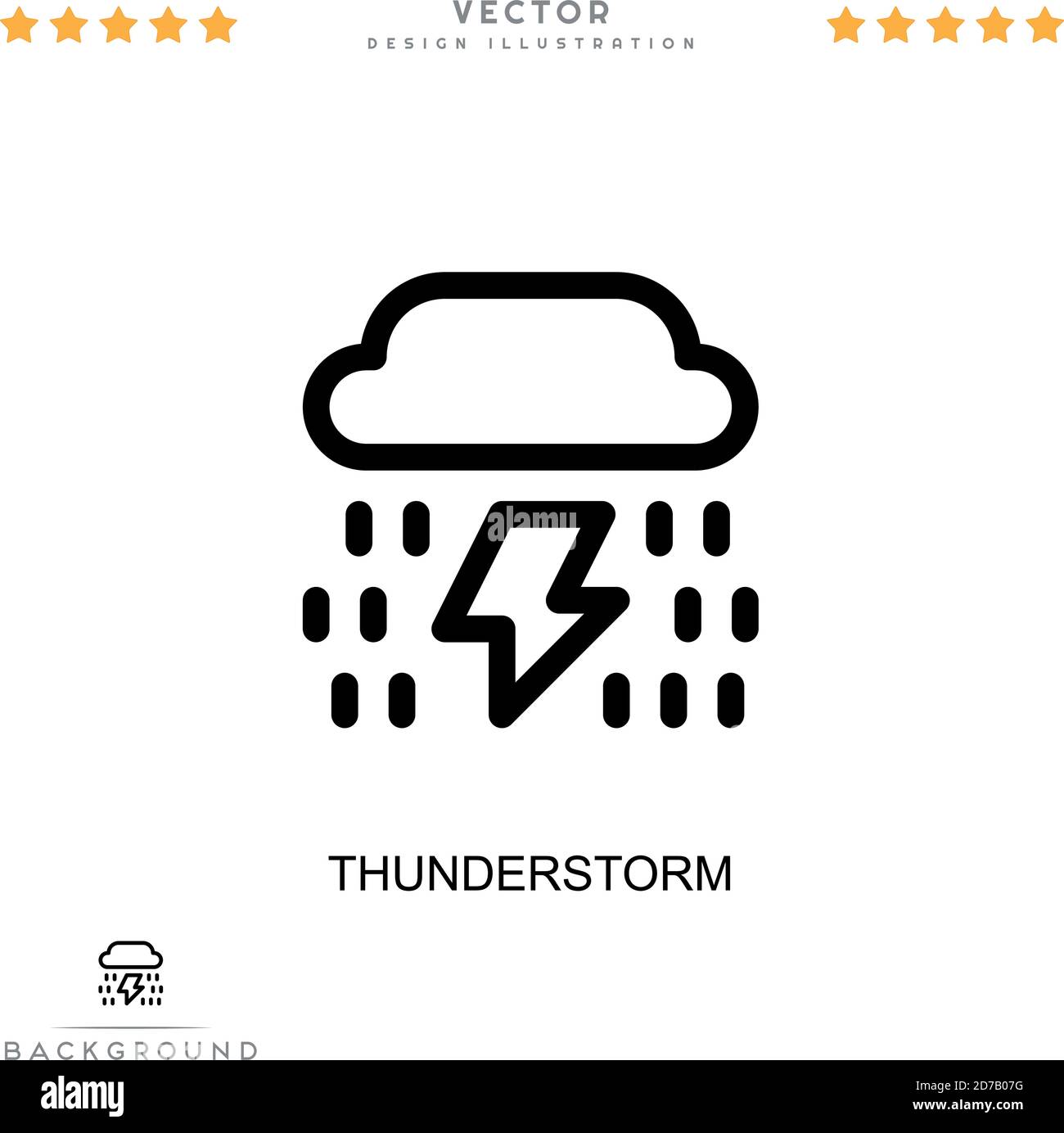 Thunderstorm icon. Simple element from digital disruption collection. Line Thunderstorm icon for templates, infographics and more Stock Vector