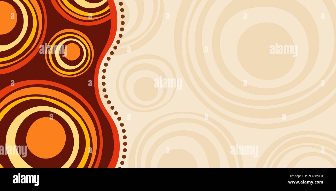 Abstract striped background, poster, banner. Composition of smooth dynamic  waves, circles. Aboriginal ornament. Trendy design. Vector color Stock  Vector Image & Art - Alamy