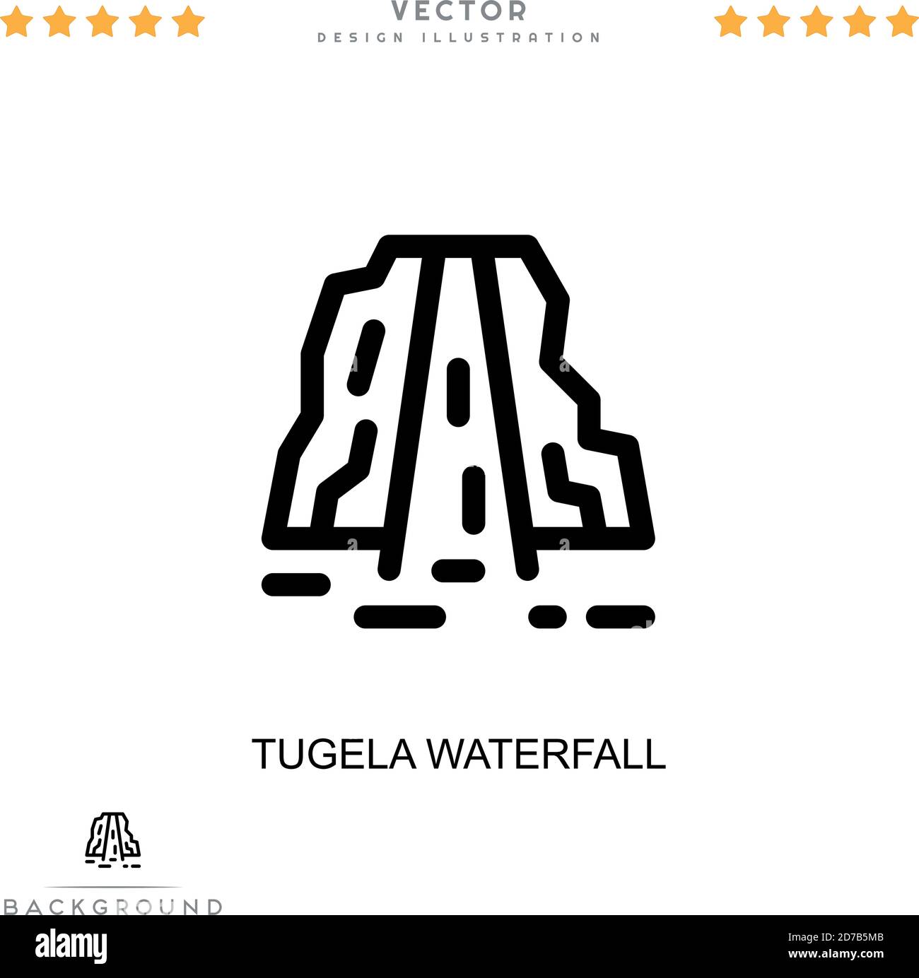 Tugela waterfall icon. Simple element from digital disruption collection. Line Tugela waterfall icon for templates, infographics and more Stock Vector