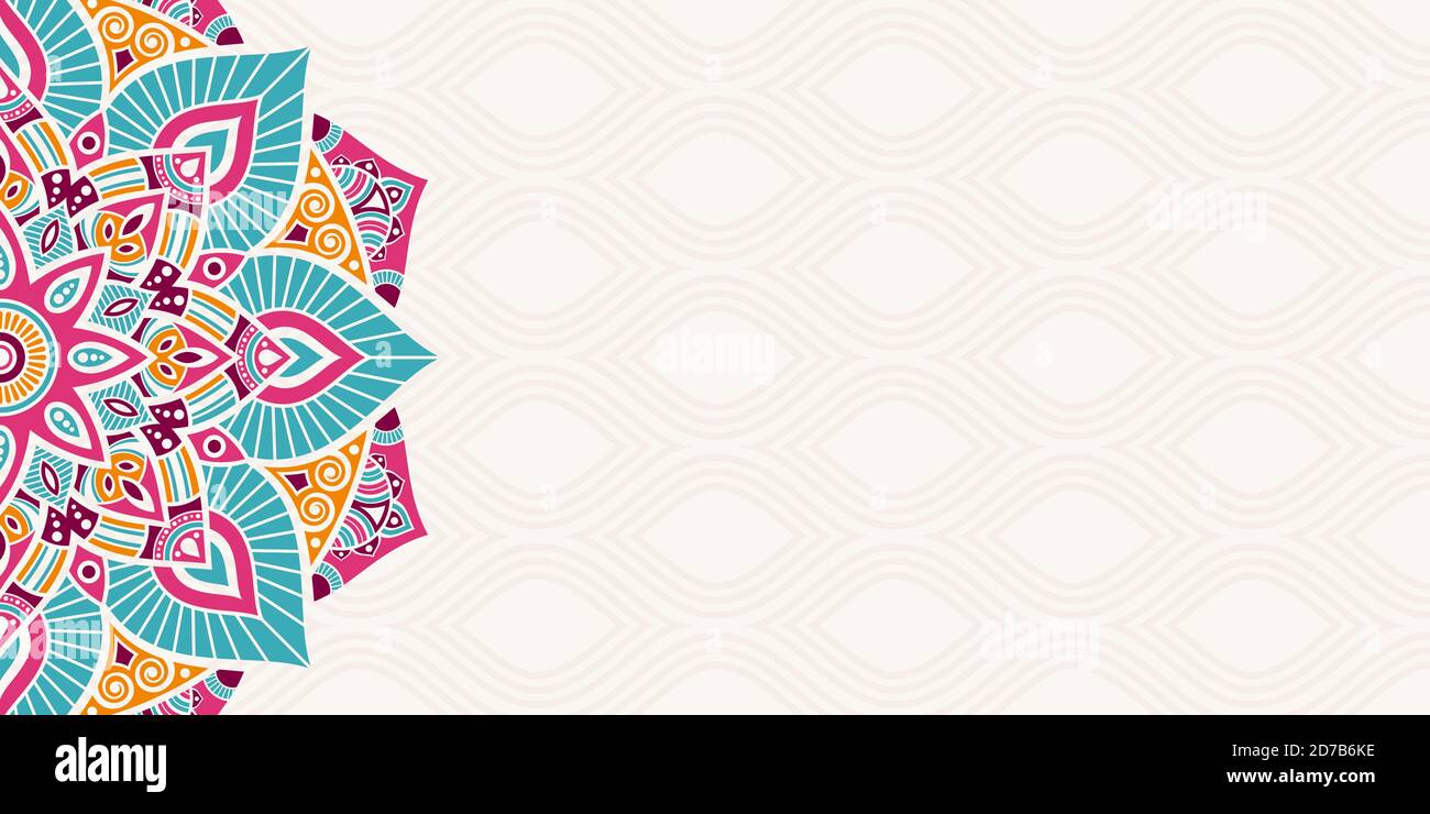 Horizontal mandala banner. Decorative flower mandala background with place  for text. Colorful abstract graphics. Arabic Islamic east style. Vector  Stock Vector Image & Art - Alamy