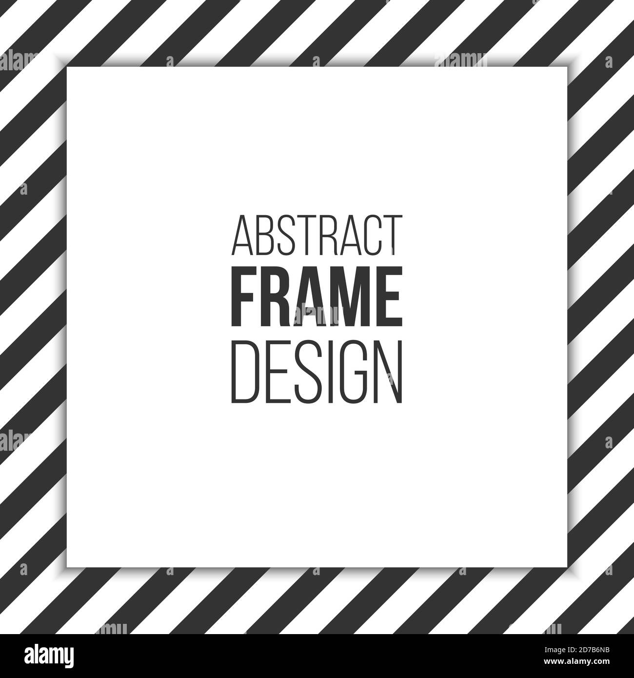Striped frame, black and white stripes with place for your text